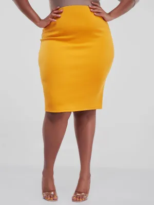 Vivo Hema Pencil Skirt - Mustard