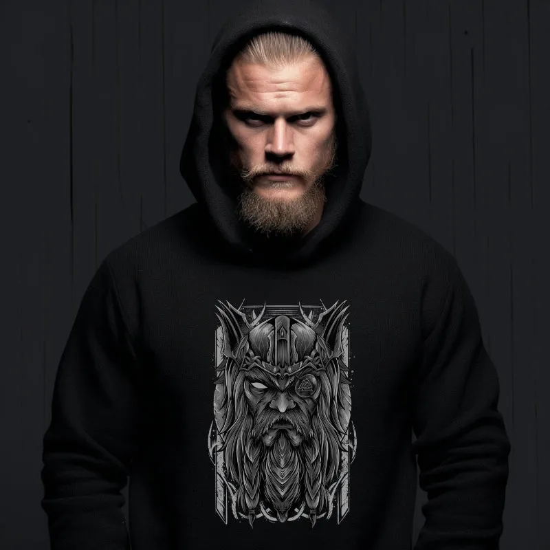 V.K.N.G™ B&W Odin Warrior Hoodie