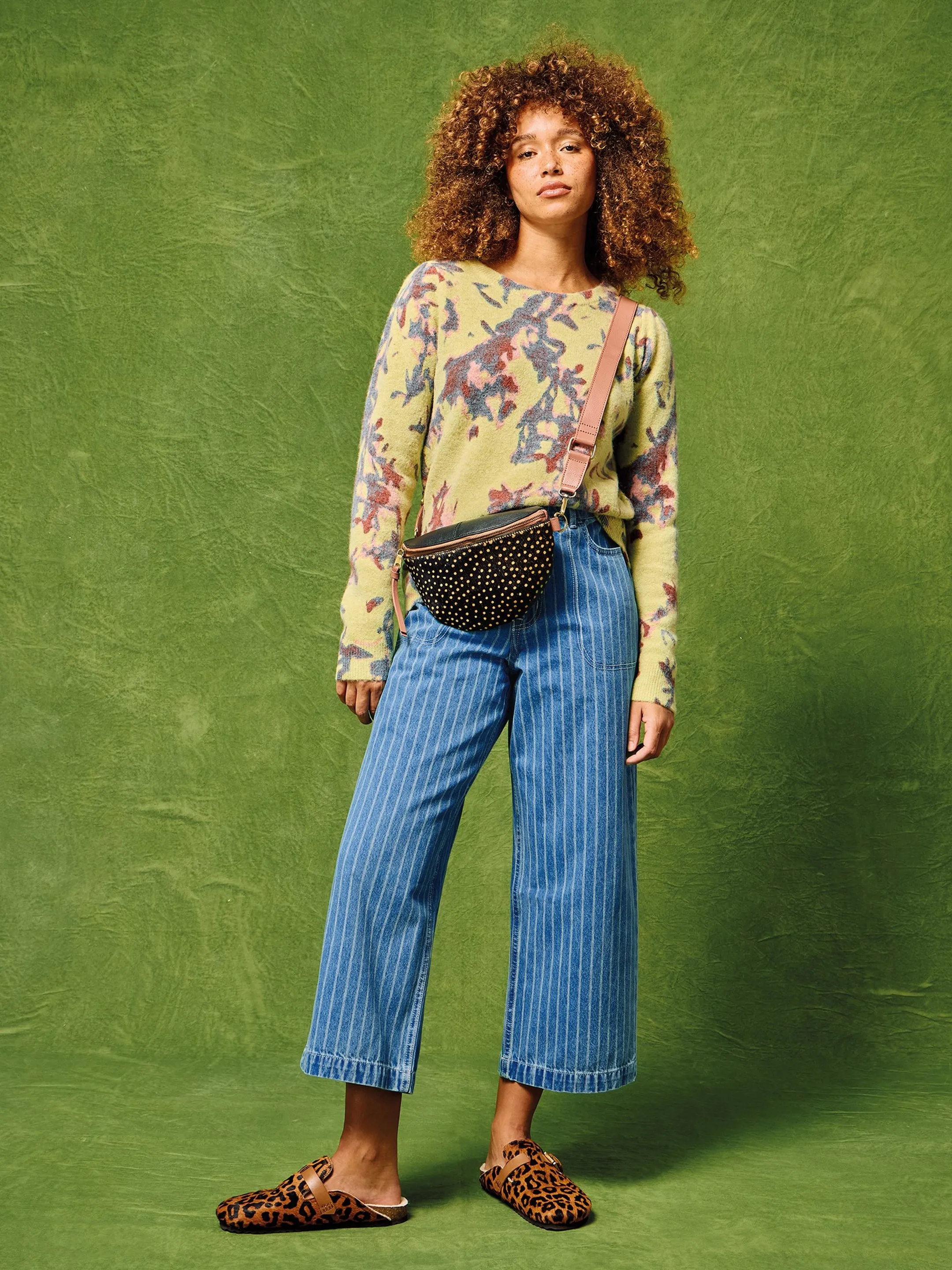 White Stuff UK Tia Wide Leg Crop Jean Denim Multi