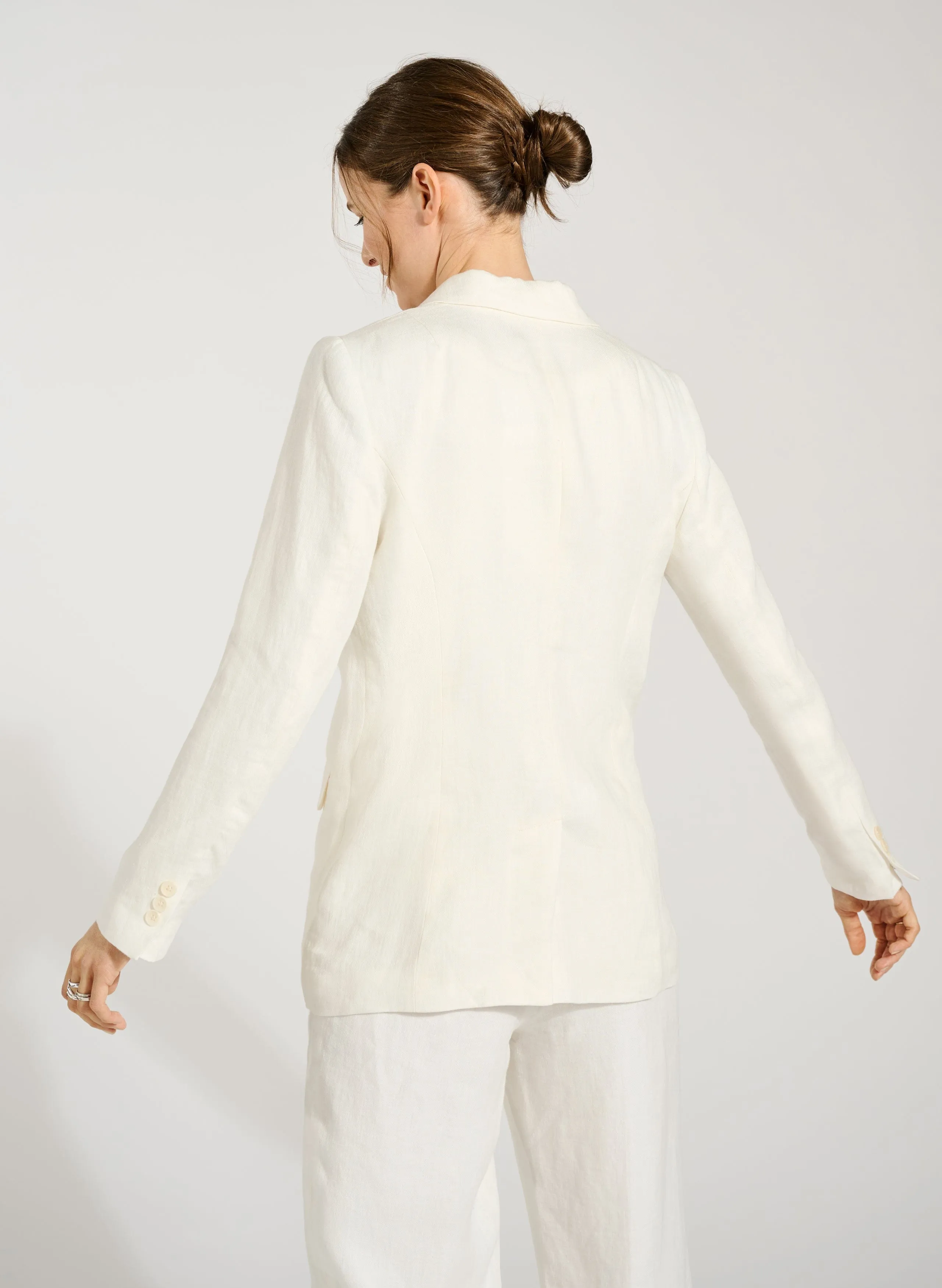 Whitley Linen Blazer | Pure White