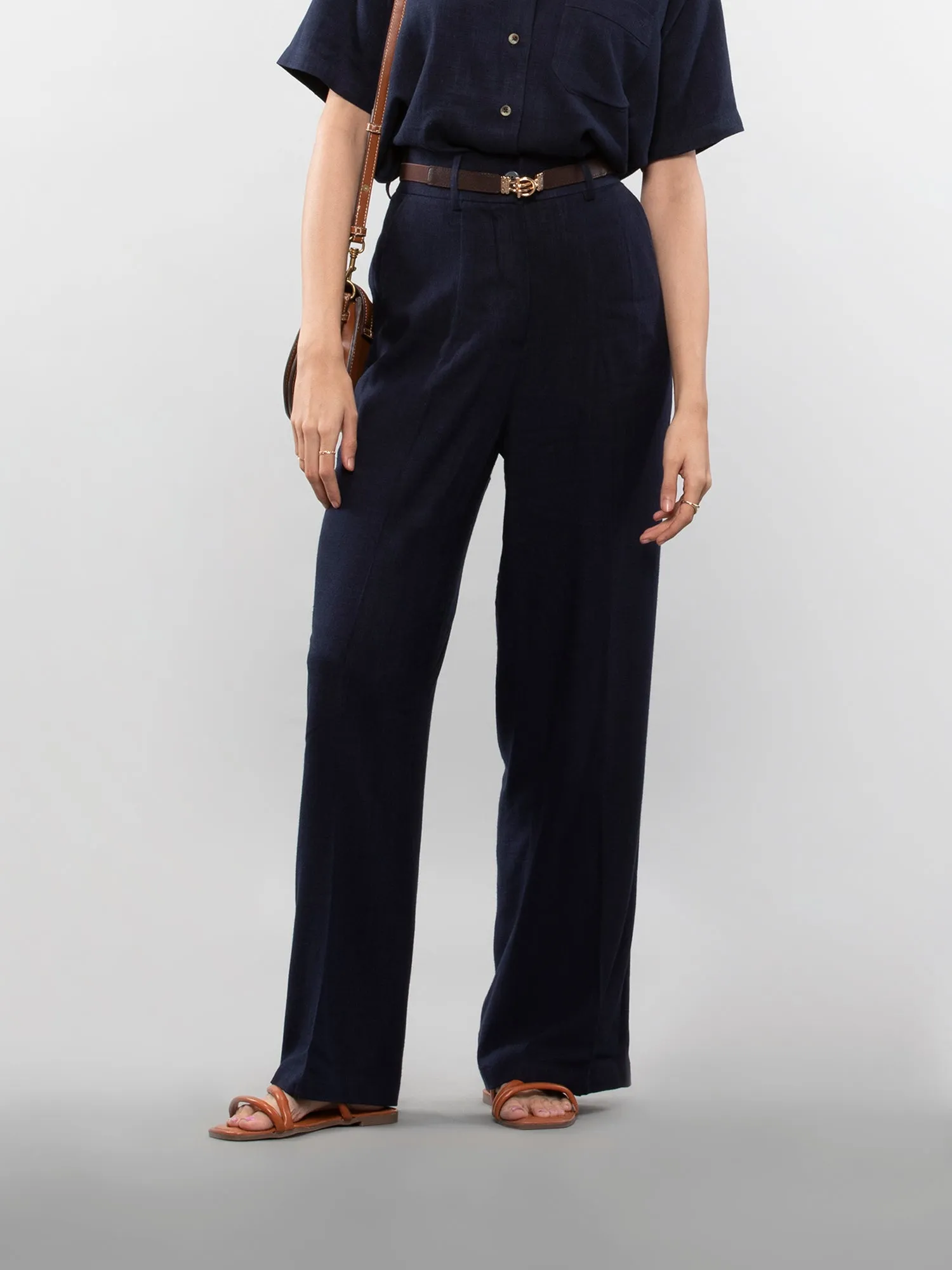 Wide-leg linen pants
