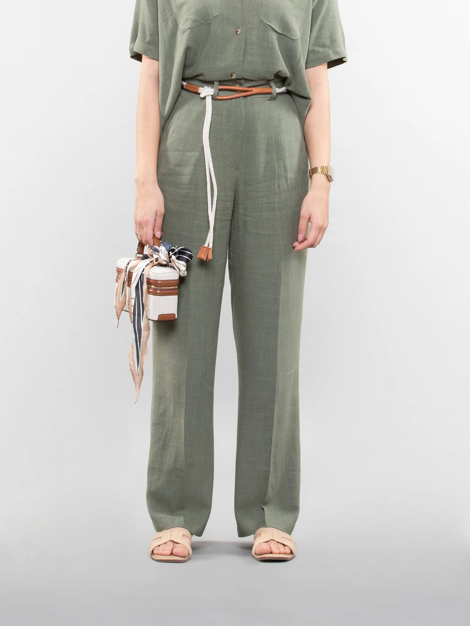 Wide-leg linen pants