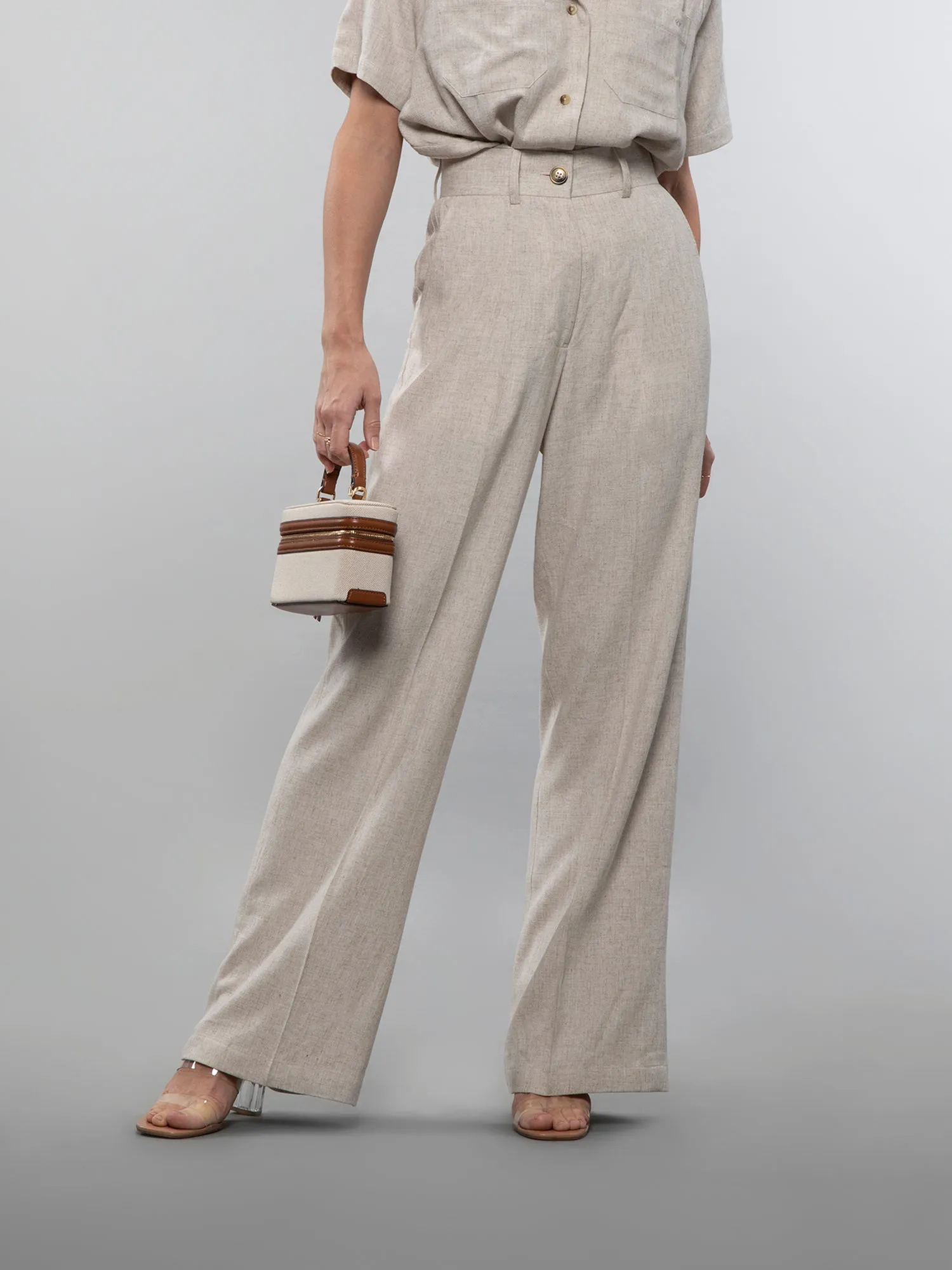 Wide-leg linen pants