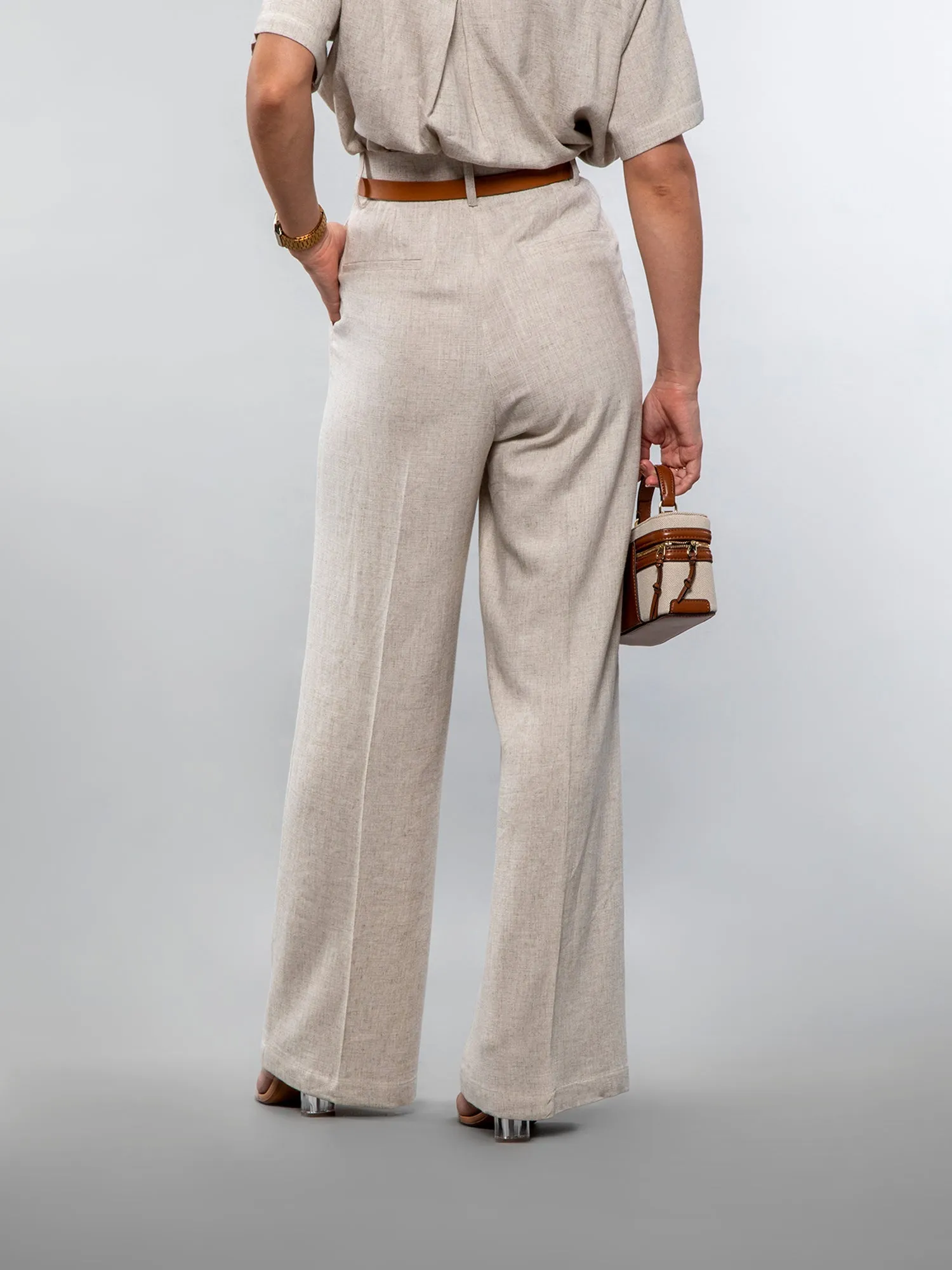 Wide-leg linen pants