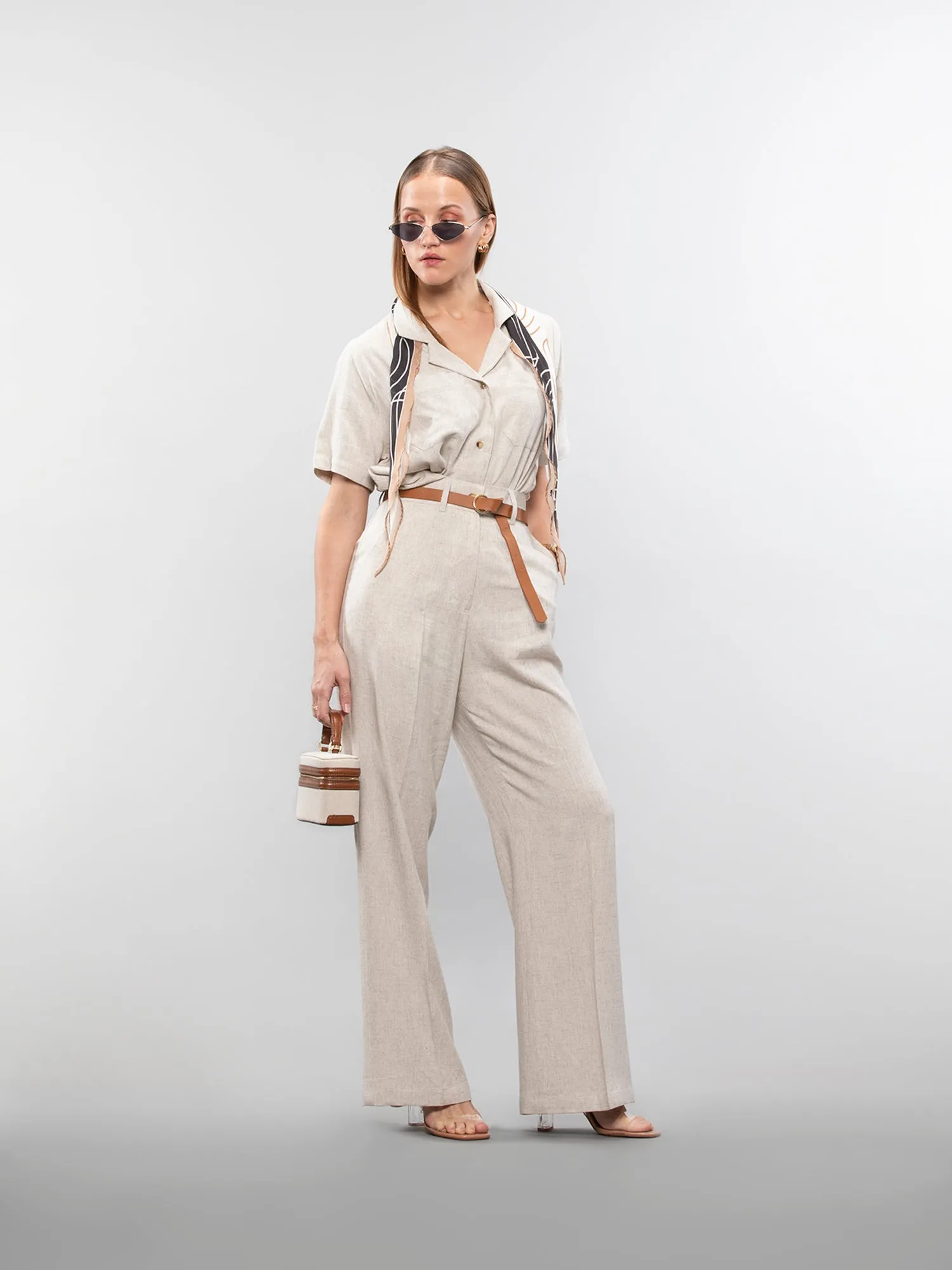 Wide-leg linen pants