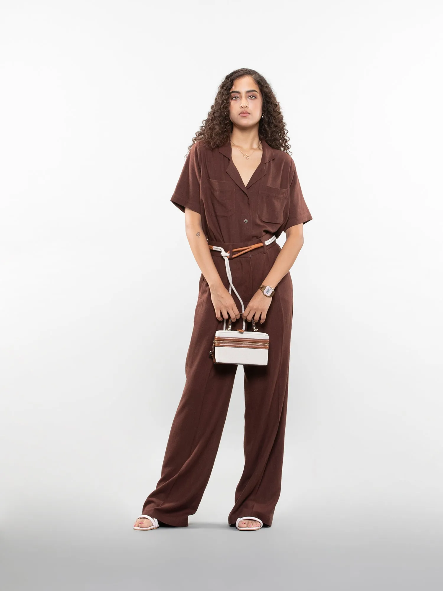 Wide-leg linen pants