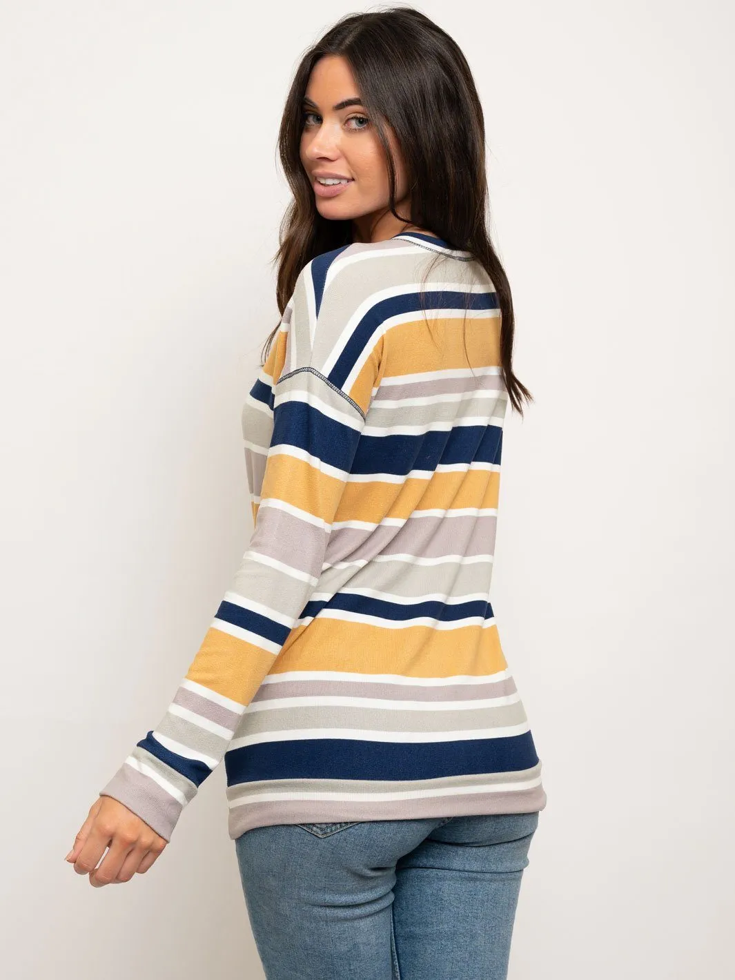 WOMEN'S BUTTON POINT LONG SLEEVE TOP