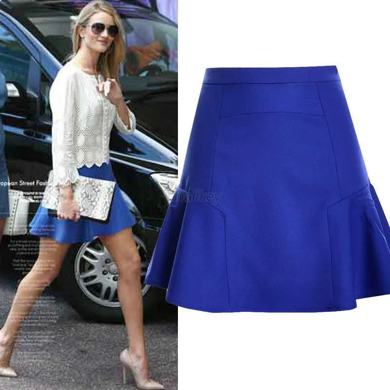 Womens Fishtail Work Party Sheath Pencil Mini Skirts Plus Size S-XXL NW