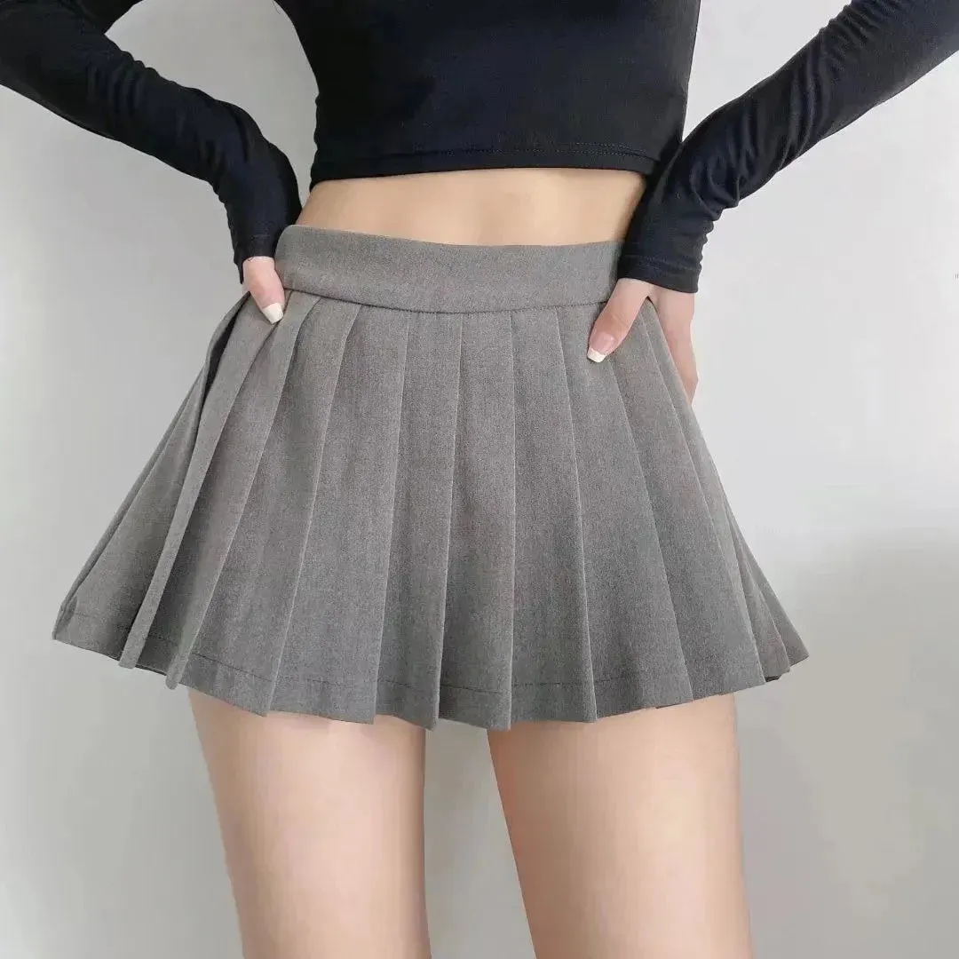 Women's High Waist A-line Mini Pleated Skirt