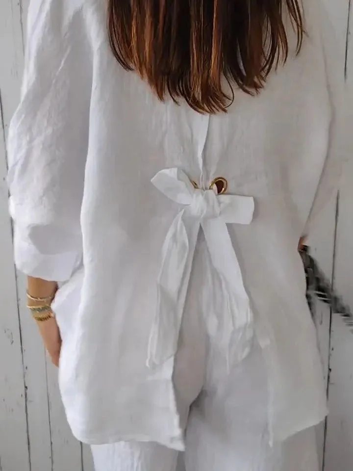 Women's Leisure Loose Button Up Lapel Shirt