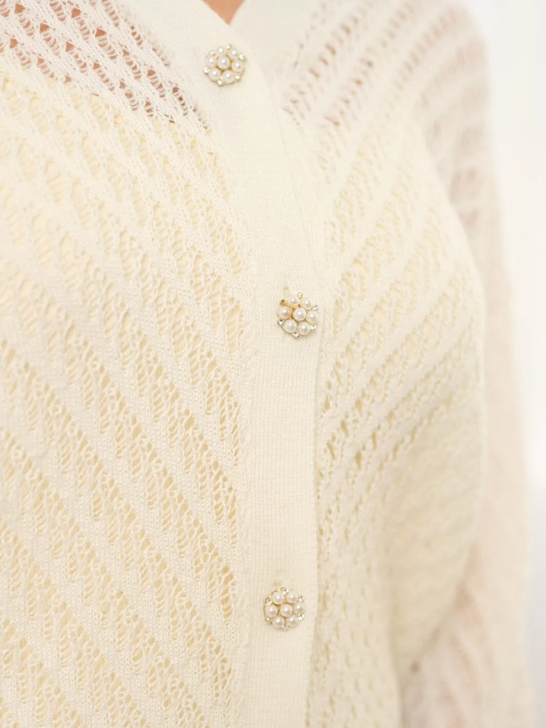 WOMEN'S LONG SLEEVE BUTTON UP KNIT BLOUSE TOP