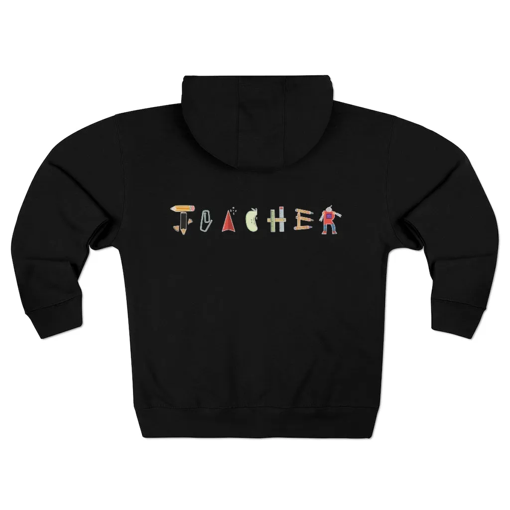 Women's Teacher Objects Heart Full Zip Hoodie