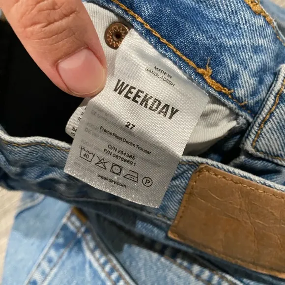Women's Weekday Frame Pleat Denim Trousers Size 27