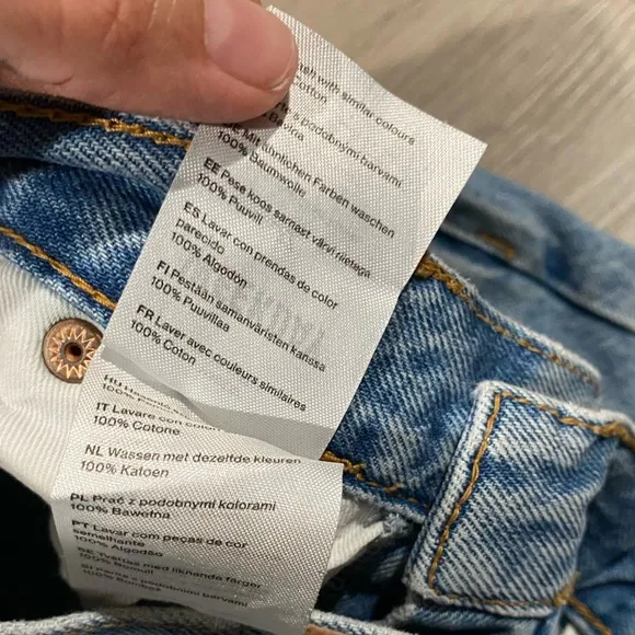 Women's Weekday Frame Pleat Denim Trousers Size 27
