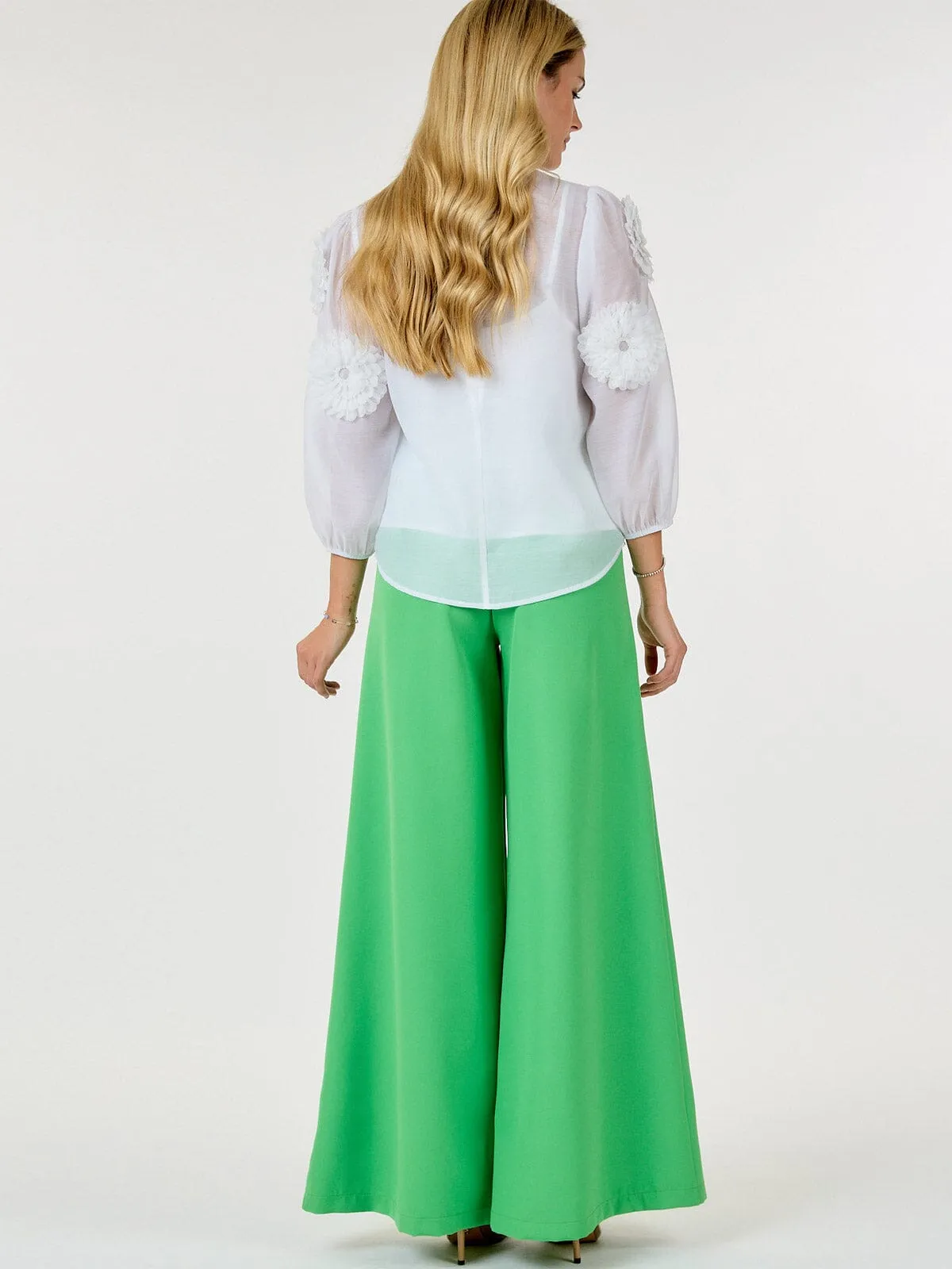 WOMEN'S ZIP UP WIDE LEG PALAZZO PANTS