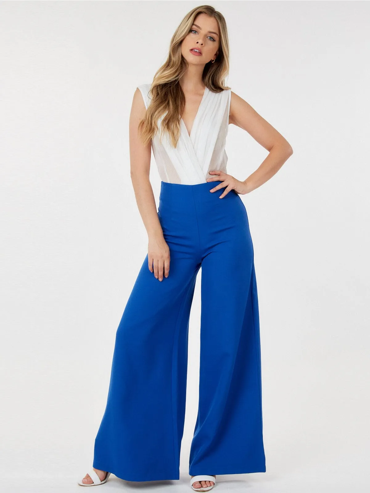 WOMEN'S ZIP UP WIDE LEG PALAZZO PANTS