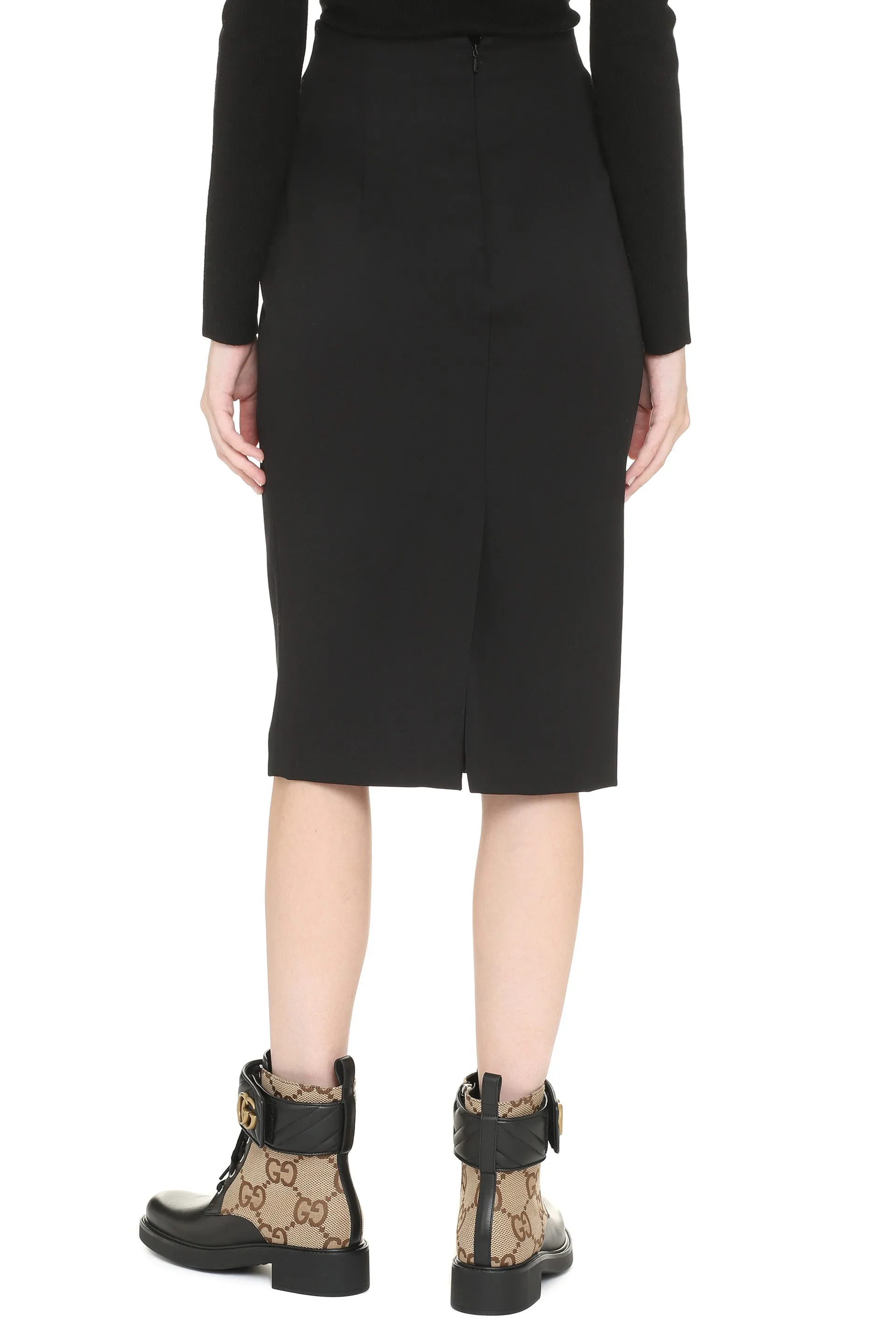 Wool pencil skirt