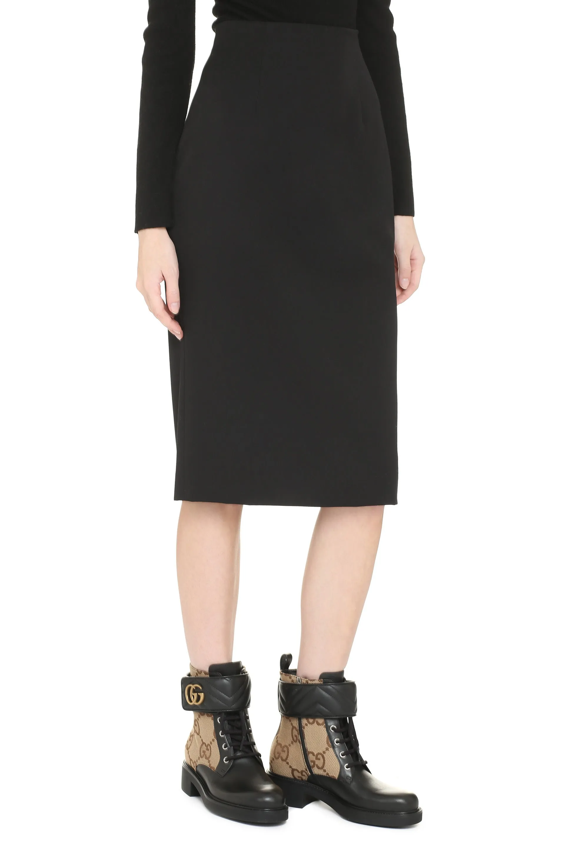 Wool pencil skirt