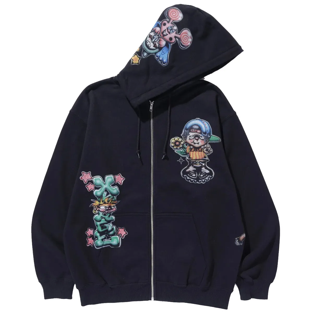 Xlarge - Painting Zip Up Hoodie Black