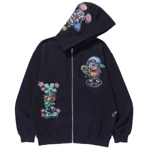 Xlarge - Painting Zip Up Hoodie Black