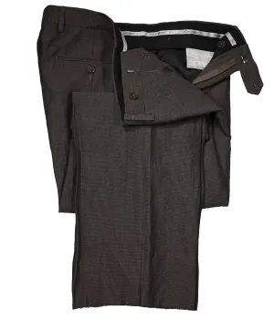 YVES SAINT LAURENT - Brown Micro Check Light Summer Weave Wool 120’s - 37W
