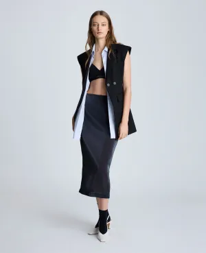 Zip Sheer Pencil Skirt